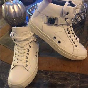 Women’s Versace White Leather High Tops